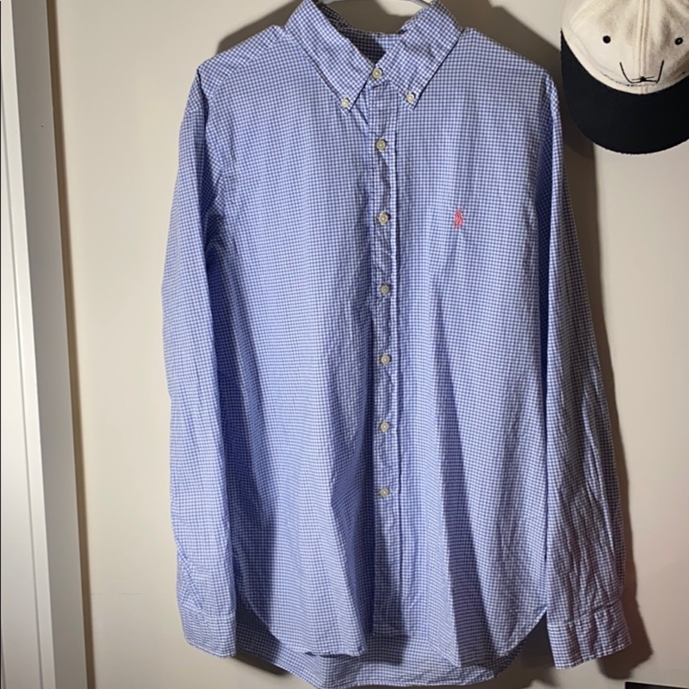 Light Blue and White Gingham Dress Shirt